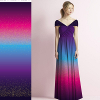 Reststück 240 cm, Viskosejersey  Bordüre Eigenproduktion "Scarlett 2023 - Kings Dream" - von Graustufen-Stoffe